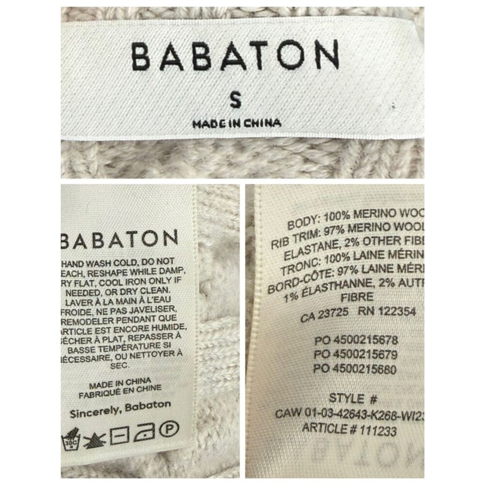 Aritzia Babaton Glory Merino Wool Sweater | Oatmeal | Small - Picture 8 of 9